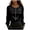 Black, variant on Women's Blouse Long Sleeve Satin Shirts Front Pearl Embellished Puff Cuff | Casual Office Crewneck Business Black for Size M