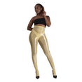 thumbnail image 5 of LECHERY Women's Lustrous Silky Shiny 40 Denier Semi-Opaque High-Waisted No Waistband Nylons Pantyhose Tights Stockings (1 Pair) - Yellow, L/XL, 5 of 10