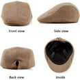 thumbnail image 4 of Classic Solid Flat Cap Newsboy Hats for Men Cabbie Driving Scally Adjustable, 4 of 7