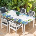 thumbnail image 2 of Blue Hydrangea Table Cloths for 3 Foot Rectangle Tables, Farmhouse Butterfly Spring Floral Patio Waterproof Elastic Fitted Tablecloths, Washable Rectangular Table Cover for Camping, 2 of 8