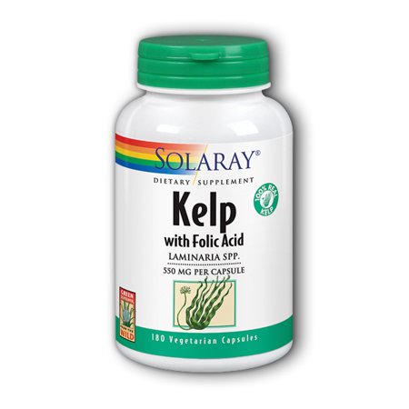 Solaray Kelp 550 mg with Folic Acid for Healthy Thyroid Function, Energy