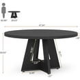 thumbnail image 3 of 47" Round Dining Table for 4, Wooden Farmhouse Kitchen Table, Sturdy Dinner Table for Family Meals & Gatherings, 3 of 6