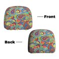 thumbnail image 3 of 2 PCS Car Headrest Cover, Colored Paisley Soft Car Seat Head Rest Cover Protector Interior Car Accessories Seat Covers for Cars Truck Auto Only Covers, 3 of 8