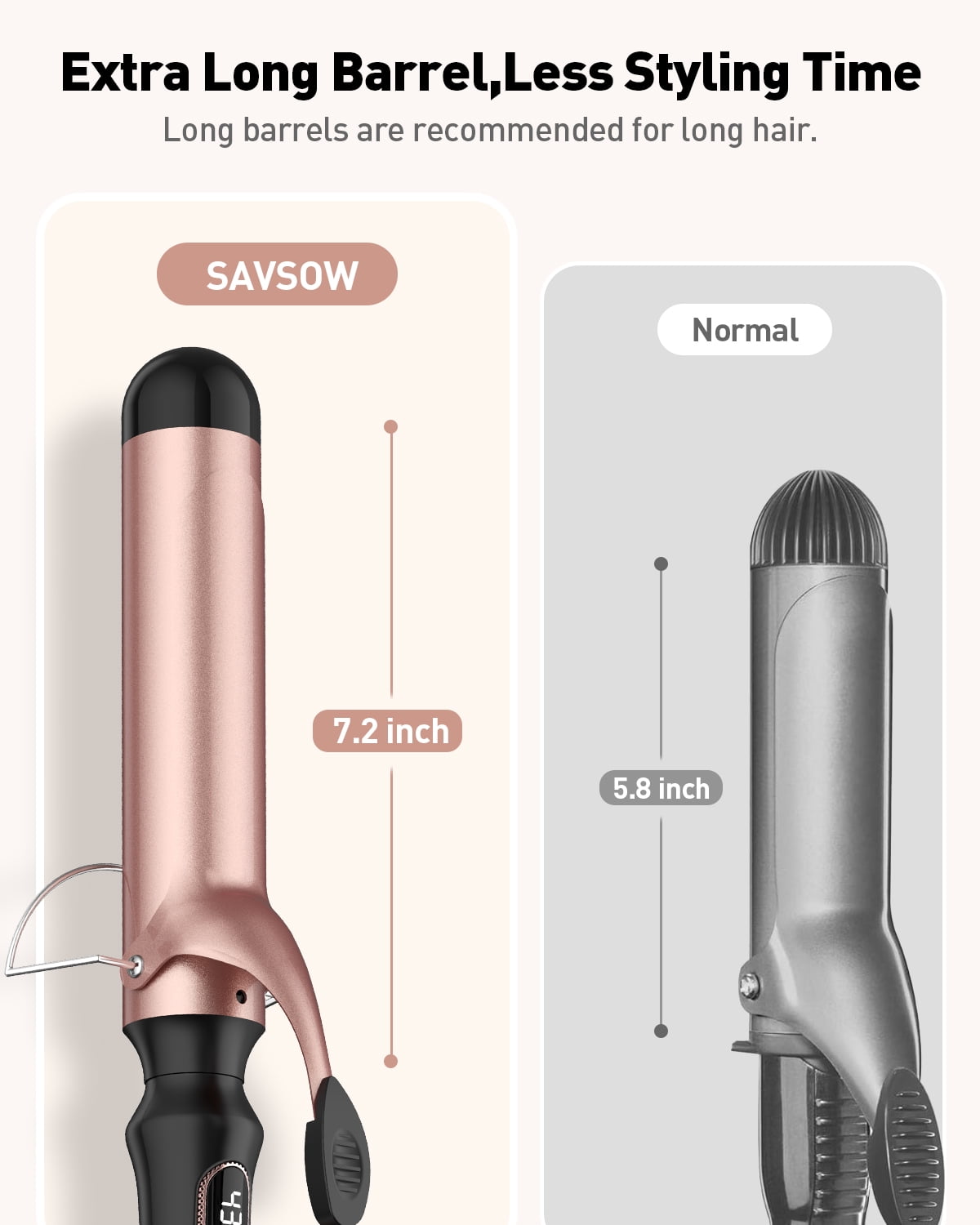 1 1/2 inch Curling Iron,100-240V Dual Voltage Culing Wand,Long Barrel Curling Iron Hair，Fast Heating Hair Curler with 12 Heat Settings with LED Display
