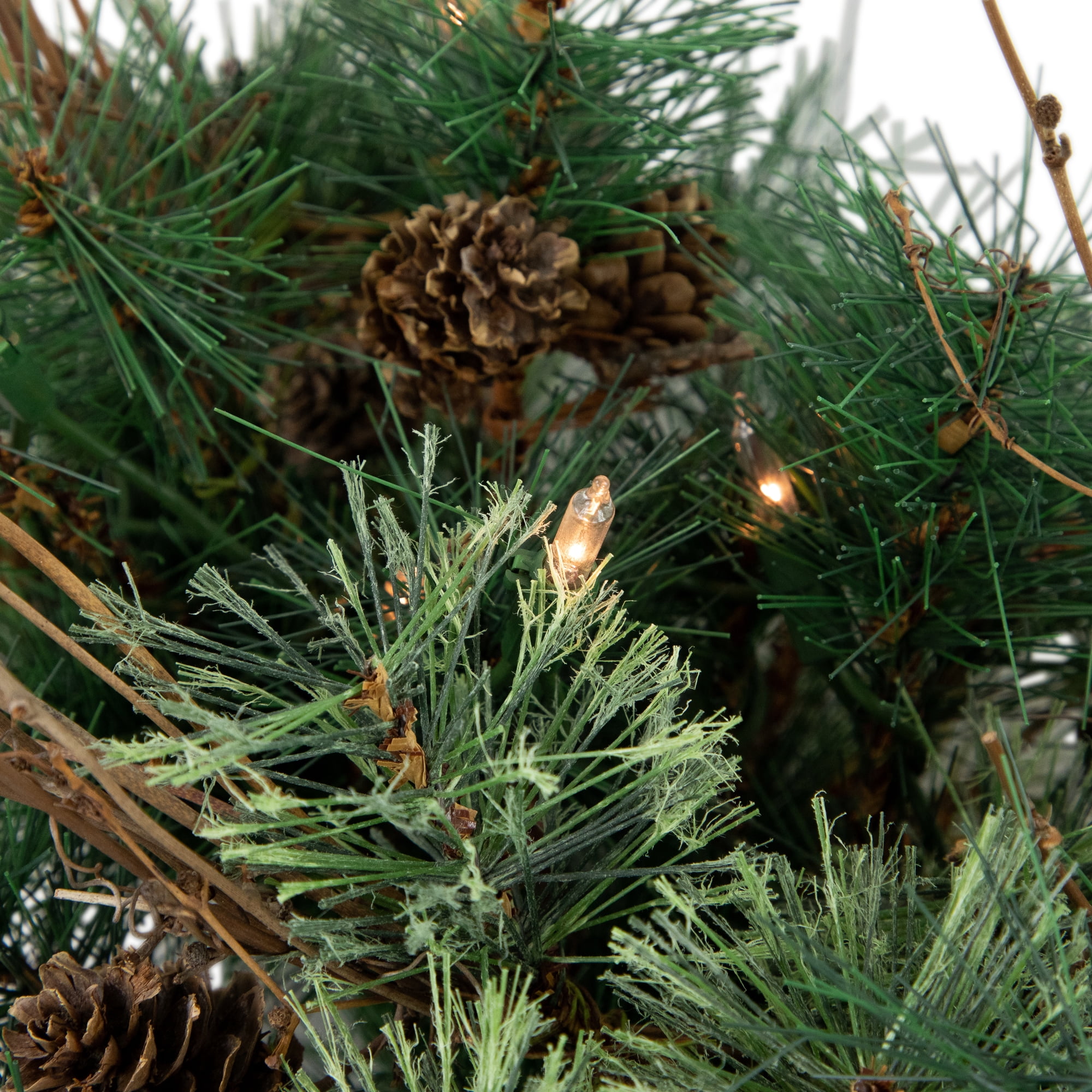 2' x 18" Pre-Lit Country Mixed Pine Artificial Christmas Wall or Door Tree - Clear Lights