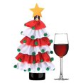 thumbnail image 1 of Christmas Wine Bottle Bag - Red Cute Christmas Tree Shape Wine Bottle Bags - Wine Bottle Gift Bags With Knitted Balls For Christmas Dining Table Decor, 1 of 5