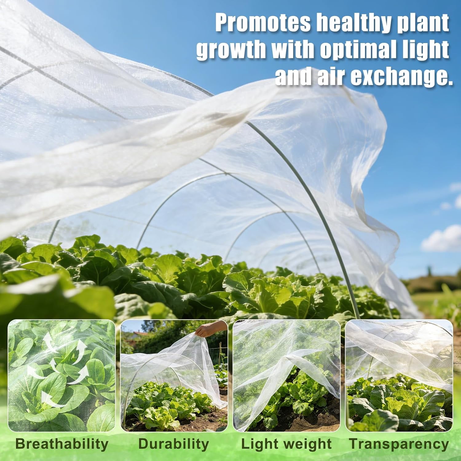 Garden Netting 8x33FT Ultra-Fine Mesh PE Cover for Vegetables Fruits Garden Row Cover Raised Bed Durable Protection from Birds Animals