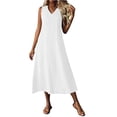 thumbnail image 5 of Horkkom Maxi Dresses for Women Sleeveless Linen Summer Dresses Beach Casual Long Dresses with Pockets, S-2XL, 5 of 9