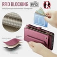 thumbnail image 6 of CaseMe Leather for Samsung Galaxy S26 Plus 5G Case Wallet【RFID Blocking】with 10-Card Holder Zipper Bills Slot, Soft PU Leather Magnetic Shoulder Wrist Strap  Wallet Case Women,Wine Red, 6 of 9