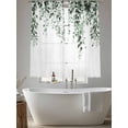 thumbnail image 6 of Sheer Curtains 63 Inches Long, Green Eucalyptus Light Filtering Window Curtains for Living Room/Bedroom, Weeping Botanical Leaf Watercolor Rod Pocket Voile Sheer Curtain Drapes, 52"W x 63"L, 2 Panels, 6 of 8