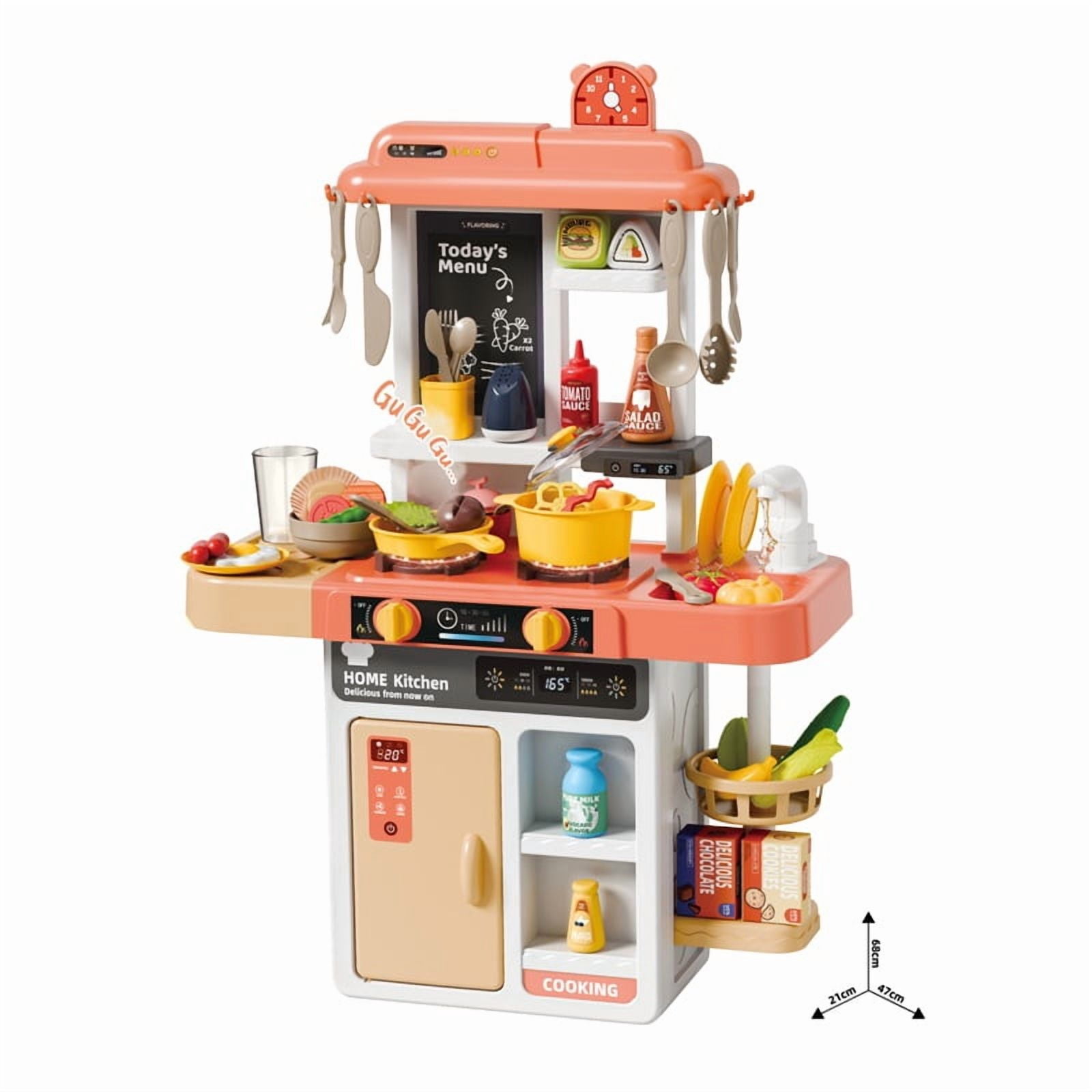 Mundo Toys Spray Kitchen Pretend Playset with Water Circulation Sink and Sound & Light Features, 52-Piece, Ages 3+