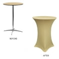 thumbnail image 2 of Your Chair Covers - 30 Inch Highboy Cocktail Round Stretch Spandex Table Cover Champagne, 2 of 3
