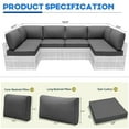 thumbnail image 4 of Outdoor Cushions Set of 14 for 7 Pieces Sectional Rattan Conversation Sets,Outdoor Furniture Replacement Cushions for Patio Furniture,4-INCH Replacement Sofa Cushions, 4 of 7