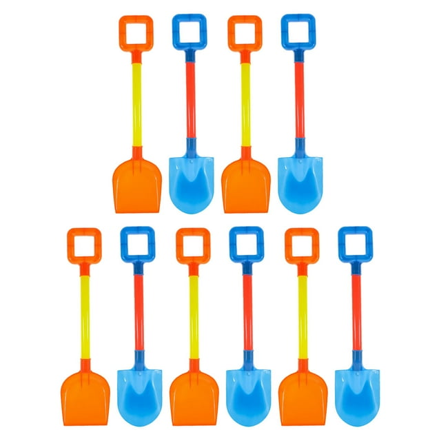 RUNROTOO 10Pcs Assorted Color Plastic Garden Shovels for Outdoor Sand and Snow Activities
