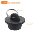 thumbnail image 2 of 2pack Rubber Drain Stopper with Hanging Ring Fits 7/8 Inch to 1 Inch, Black, 2 of 6