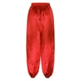 thumbnail image 3 of Doomiva Women's Belly Dance Harem Pants Shiny Sequin Tassel Trouser Arabic Halloween Loose Pants Bloomers Red L, 3 of 7