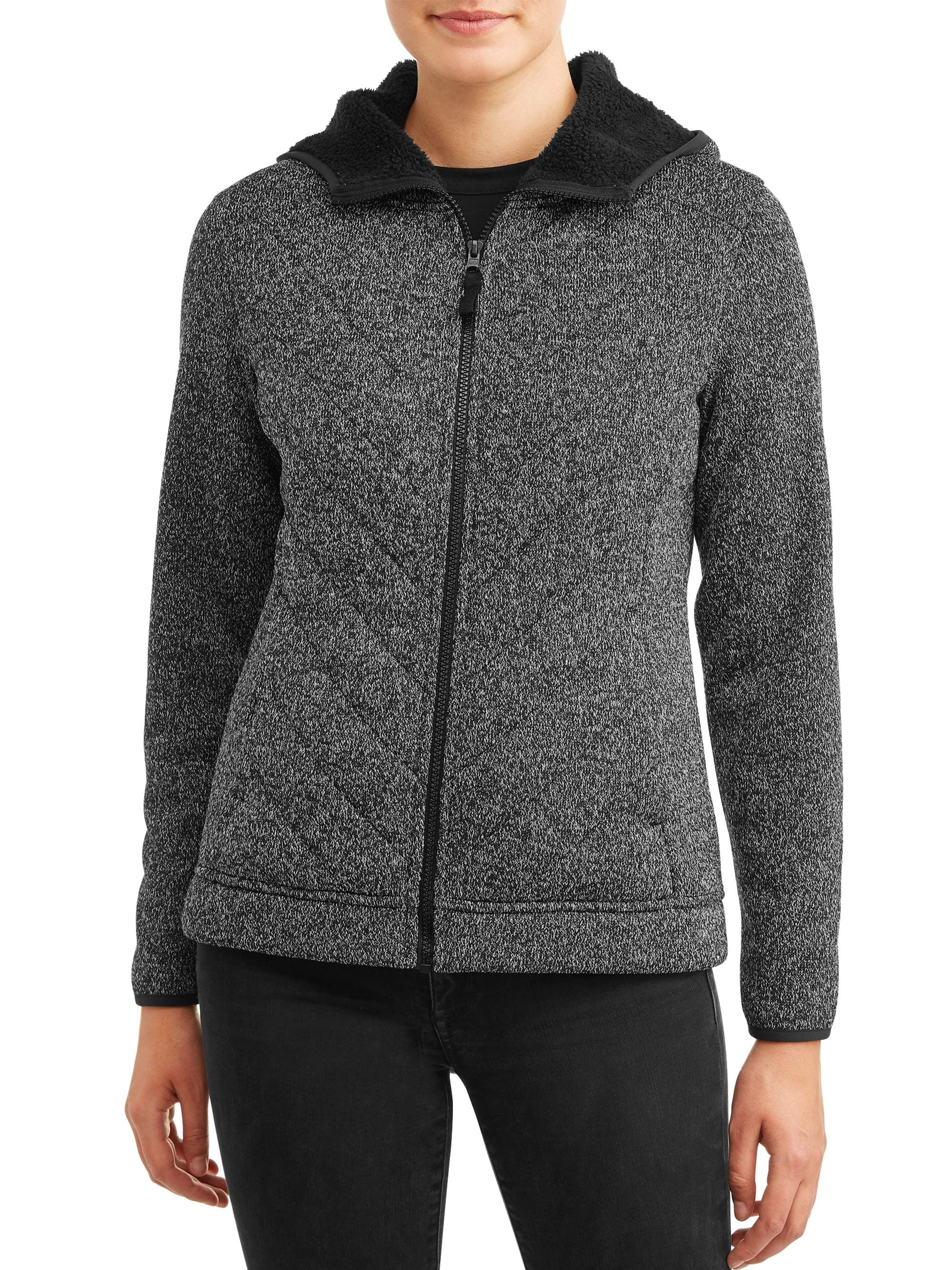 Eigenwijs cel Savant Time and Tru Women's Sweater Fleece Jacket with Sherpa - Walmart.com