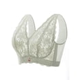 thumbnail image 3 of Sujetador de encaje transparente para mujer, sin aros, fino, talla grande, 3 of 8