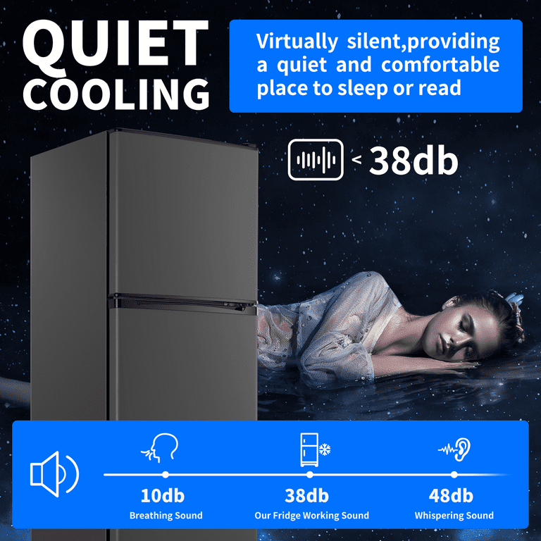 Mini Refrigerator シルバー 2段棚付き Amazon.com: Saeoola Mini Fridge with Freezer, 3.2 Cu.Ft, 2
