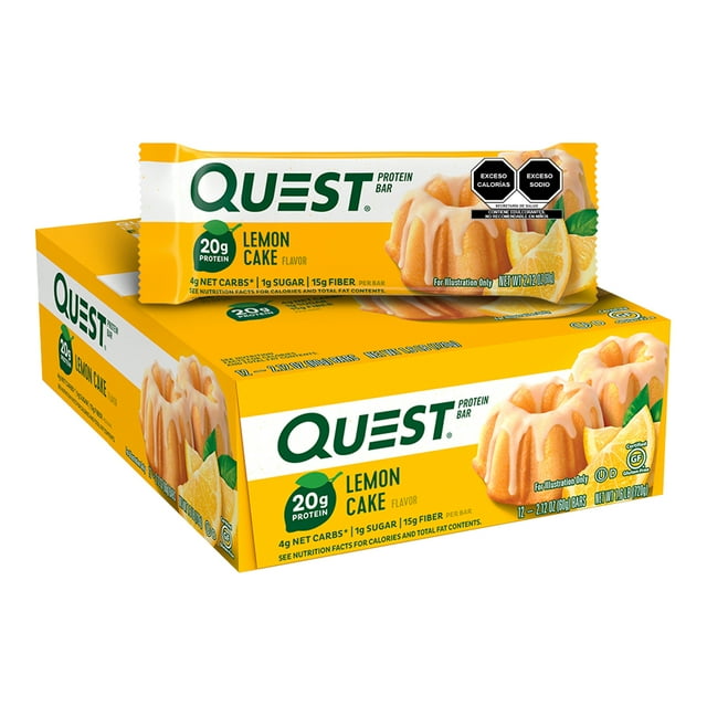 Barra de Proteína sabor a Pastel de Limón Quest Nutrition PBLC12 Caja con 12 pzas