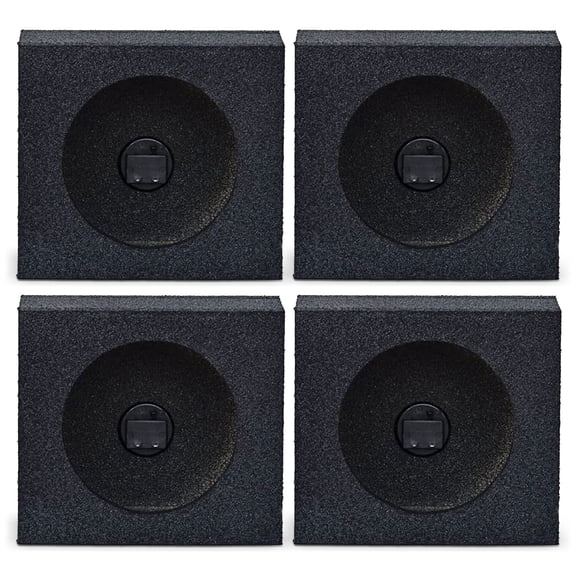 QPower QBomb 6.5" Bedliner Spray Car Speaker Box Enclosures, Pair (2 Pack)