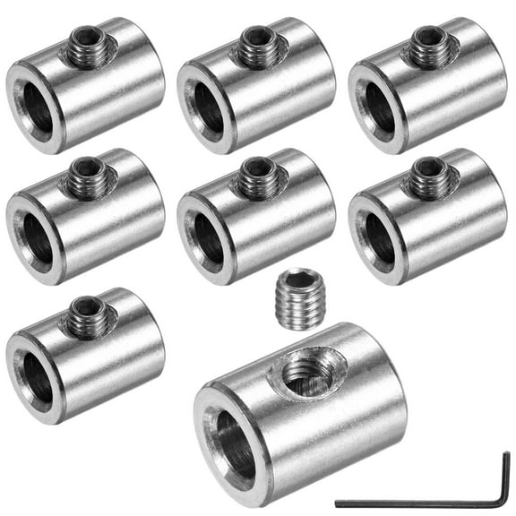 Uxcell 8-Pack Wire Rope Cable Clamp, 6mm Hole 304 Stainless Steel Single Holes Lock Clip with Hexagon Screws Spanner