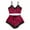 Wine, variant on Your-Sty Women Casual 2 Piece Pajama Set Ruffle Trim Cami Top and Shorts Sleepwear Set