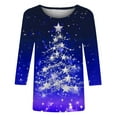 thumbnail image 4 of Holiday Gifts! Titcea Christmas Shirts for Women 3/4 Sleeve Crewneck Glitter Xmas Tree Print Pullover Christmas Sweaters 2024 Fashion Casual Tops, 4 of 4