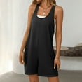 thumbnail image 4 of Sevevn Womens Summer Casual Romper Sleeveless Athletic Trendy Short Jumpsuit Early Access Deals Black L, 4 of 9