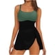 thumbnail image 3 of TaTaai Women‘s V Neck Two Piece Swim Dress Set Ruched Tank Top High Waisted Flared Swim Skirt Built-in Bottoms Removable Soft Bra No Underwire Adjustable Strap Gift, 3 of 9