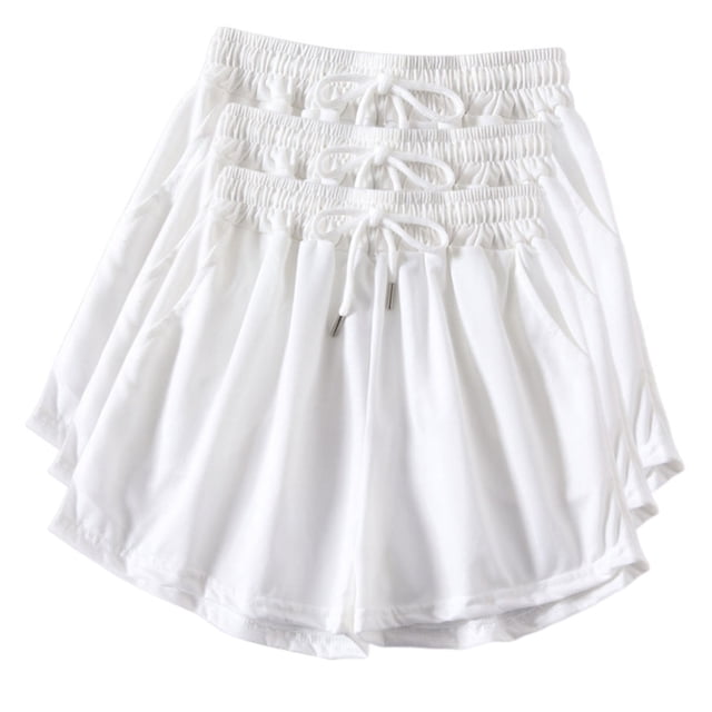 Diufon Womens 3PCS Jogger Shorts Elastic Waist Drawstring Yoga Shorts Solid Color Shorts with Pockets