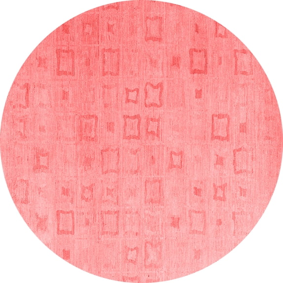 Ahgly Company Indoor Round Solid Red Modern Area Rugs, 5' Round