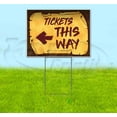 thumbnail image 1 of Tickets This Way Left Scroll (18" X 24") Yard Sign, Includes Metal Step Stake, 1 of 6