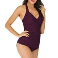 thumbnail image 5 of Otvok Womens Tankini Sets 2 Piece Tummy Control Bathing Suits with Boyshorts Modest Loose Fit Athletic Swimwear L Purple, 5 of 6