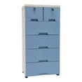 thumbnail image 3 of Dwellnix 6-Drawer Organizer, White & Blue Plastic Dresser With Lockable Small Drawers, Waterproof & Sturdy Storage Cabinet For Bedroom Bathroom Entryway DIY Placement, 3 of 10