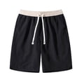 thumbnail image 6 of Mens Shorts Casual Summer Elastic Waist Drawstring Straight Leg Lightweight Knee Length Athletic Shorts with Pockets, 6 of 7