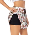 thumbnail image 2 of Disketp Rose Flowers Print Women's Shorts Workout Shorts for Athletic Gym Running Shorts with Phone Pockets XX-Large, 2 of 8