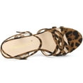 thumbnail image 4 of BLISSFUL STEP Women's Strappy Platform Stiletto Heel Sandals Leopard (Size 7), 4 of 5