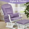 thumbnail image 5 of Lovote 5 in 1 Glider Rocker Replacement Cushions Set - Soft Thicken Velvet Rocking Chair Cushion with Ottoman Cover for Indoor Nursery Glider Rocking Chair, Purple, 5 of 8