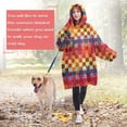 thumbnail image 4 of Colorful Geometric Pattern Wearable Oversized Blanket,Wearable Blanket Hoodie for Adults,Cozy Hooded Blankets with Super Pockets,Super Warm Fuzzy Pullover for Women & Men, 4 of 6