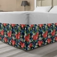 thumbnail image 1 of Floral Bed Skirt, Watercolor Bouquet of Flowers with Blueberries Green Leaves and Little Butterflies, Elastic Bedskirt Dust Ruffle Wrap Around for Bedding Decor, 4 Sizes, Multicolor, by Ambesonne, 1 of 2