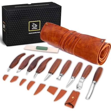 Wood Carving Tools Deluxe-Whittling Knife,Wood Carving Kit,Wood Whittling Kit for Beginners,Spoon Carving Kit,Woodworking Tools Set Large Wood Carving Knife Set