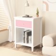 thumbnail image 5 of 26.80 in Tall Wooden Nightstand | In White + Pink Colors | Safe with Tip - over Restraint Device, 5 of 5