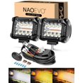 thumbnail image 1 of Luces LED tipo cápsula NAOEVO, 10 cm, blanco y ámbar para camión todo terreno, paquete de 2 unidades, 1 of 9