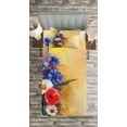 thumbnail image 3 of Ambesonne Floral Quilted Bedspread Set 2 Pcs, Poppy Chamomile Spring, Twin Size, Blue White, 3 of 3