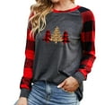 thumbnail image 2 of Chemises de Noël pour Femmes Tops à Carreaux Manches Longues Chandails en Molleton Tendance Blouse Tops, 2 of 6