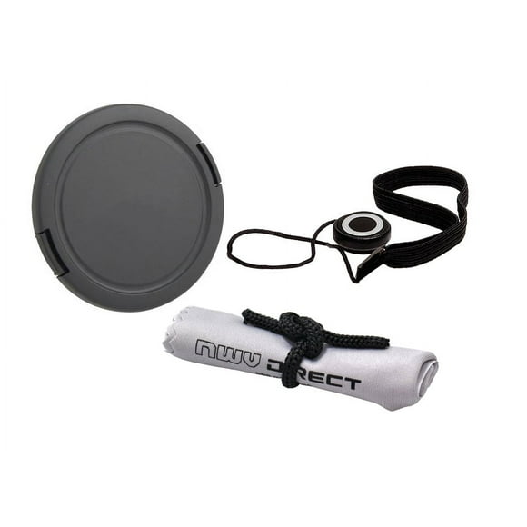 Lens Cap Side Pinch (82mm) + Lens Cap Holder + Nw Direct Microfiber Cleaning Cloth For Canon EOS 5D Mark IV
