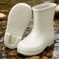 thumbnail image 6 of Boys Girls Solid Color Rain Boots Mid-Calf Soft Non-Slip Sole Waterproof Fashion Summer Shoes for Toddler Kids Children White 19, 6 of 6