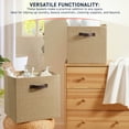 thumbnail image 6 of Ornavo Home 10.5 x 10.5 Storage Cube Bins, 6 Pack Jute Baskets, Fabric Storage Bins Shelf Basket Cube Organizer for Closet Foldable Collapsible with Leather Handles, 6 of 8