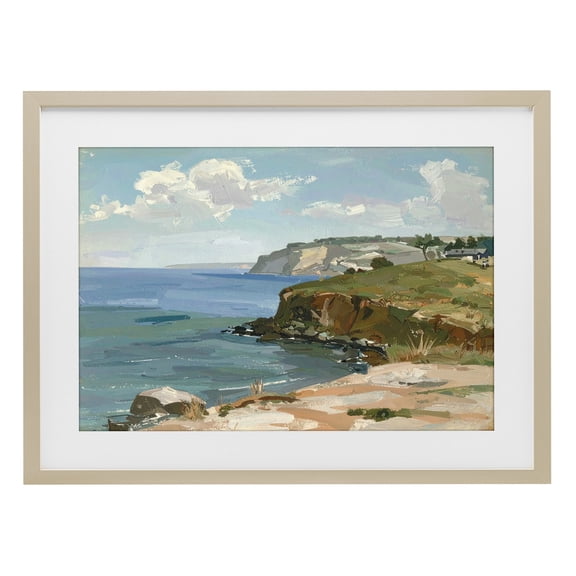 Stupell Industries Coastal Along The Shore Scenery Birch Framed Print Under Glass, 23 x 17, by Alonza Saunders
